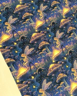 Magic Mushroom Fairy Jersey Fabric £16.50pm