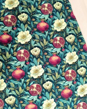 Pomegranate Flowers Jersey Fabric £16.50pm