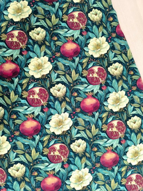 Pomegranate Flowers Jersey Fabric £16.50pm