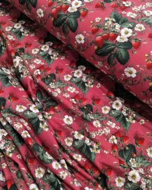 Pink Strawberry Jersey Fabric £16.50pm