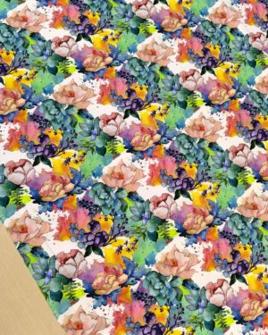 Watercolour Floral Blooms Jersey Fabric £16.50pm