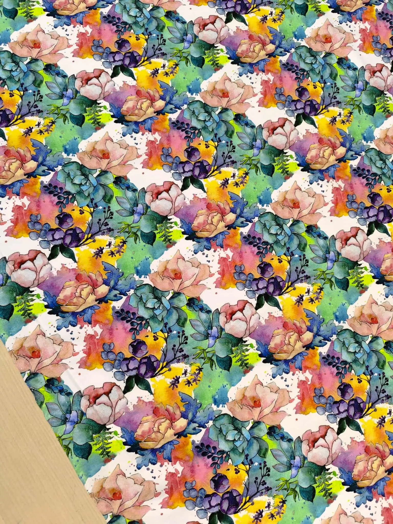 Watercolour Floral Blooms Jersey Fabric £16.50pm 4 Watercolour Floral Blooms Jersey Fabric £16.50pm