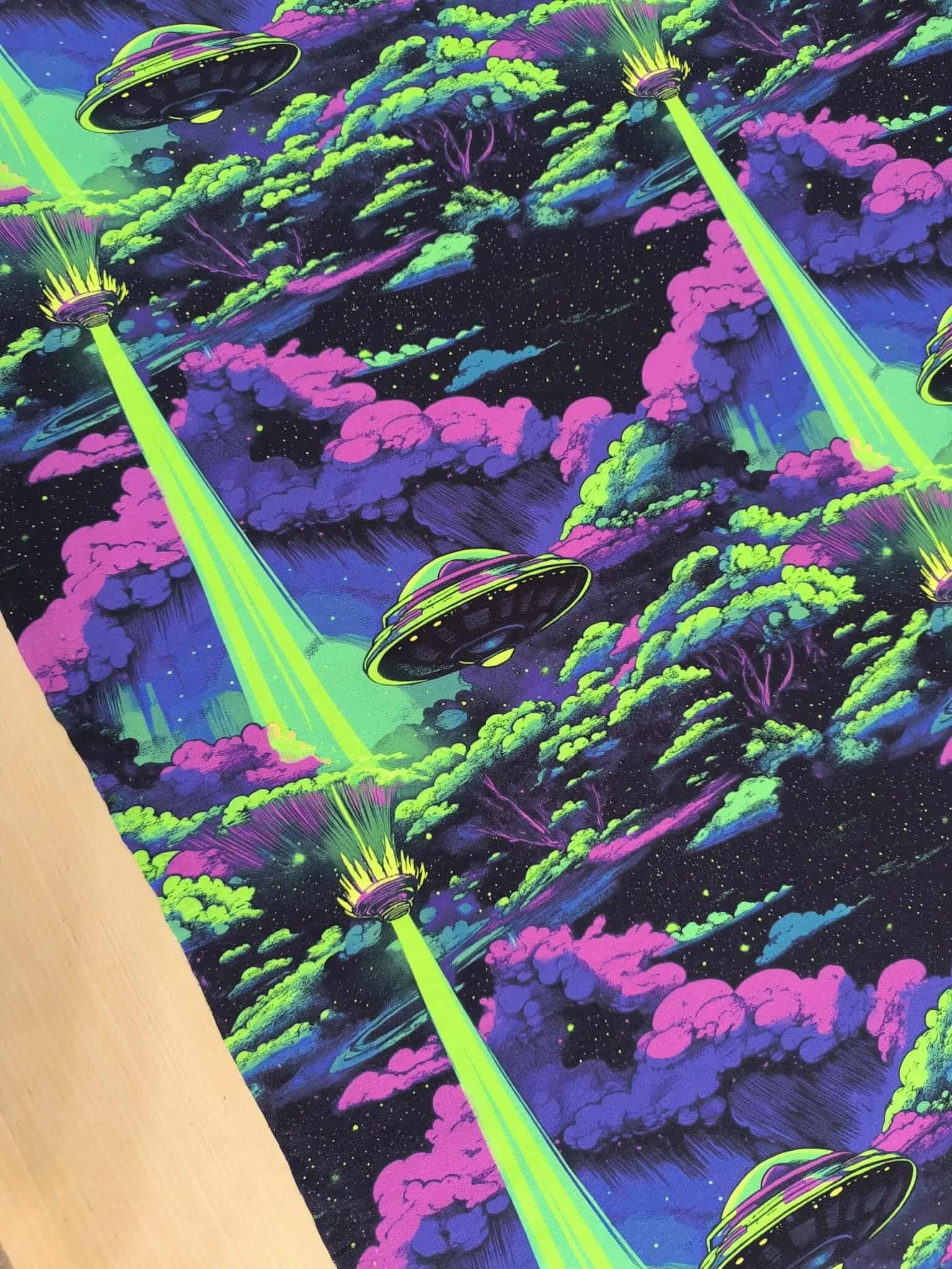 Purple Alien Spaceship French Terry Fabric £18pm 4 Purple Alien Spaceship French Terry Fabric £18pm