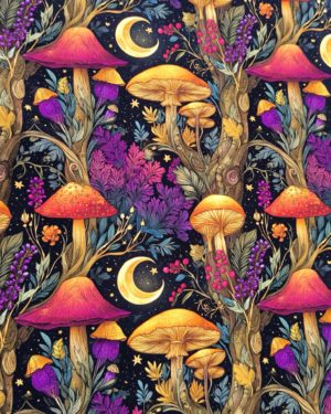Fairy Mushroom French Terry Fabric £18pm