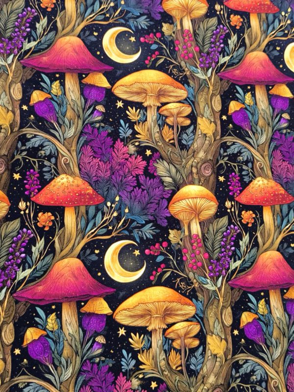 Fairy Mushroom French Terry Fabric £18pm