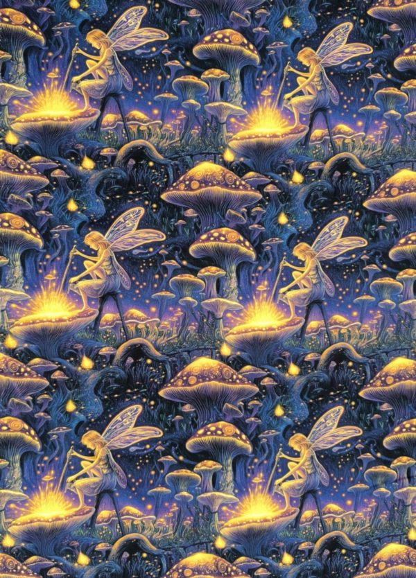 Magic Mushroom Fairy French Terry Fabric £18pm - Image 6