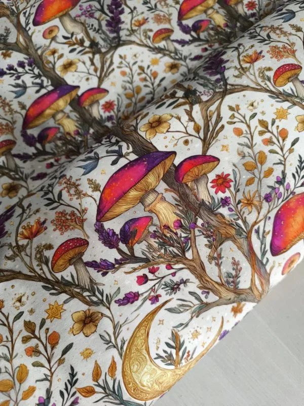 Witchy Mushroom Forest Jersey Fabric £16.50pm - Image 9