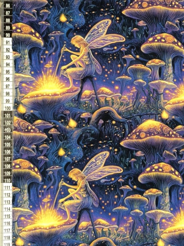 Magic Mushroom Fairy French Terry Fabric £18pm - Image 2