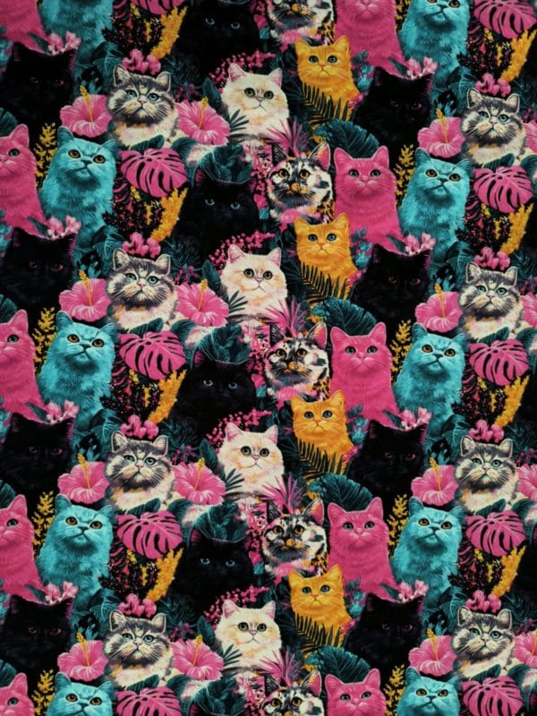 Vibrant Cats Jersey Fabric £16.50pm - Image 5