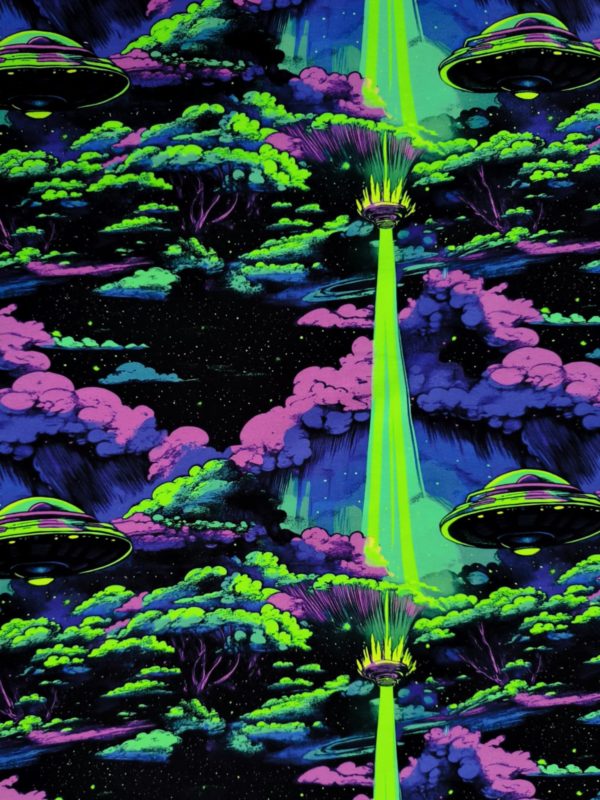 Purple Alien Spaceship French Terry Fabric £18pm - Image 5