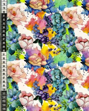 Watercolour Floral Blooms Jersey Fabric £16.50pm