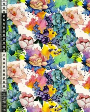 Watercolour Floral Blooms Jersey Fabric £16.50pm