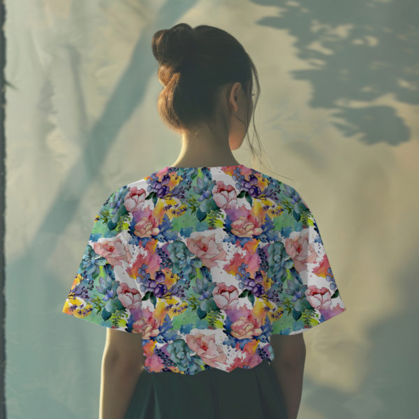 PREORDER Due August 2025 Watercolour Floral Blooms Jersey Fabric £16.50pm - Image 2