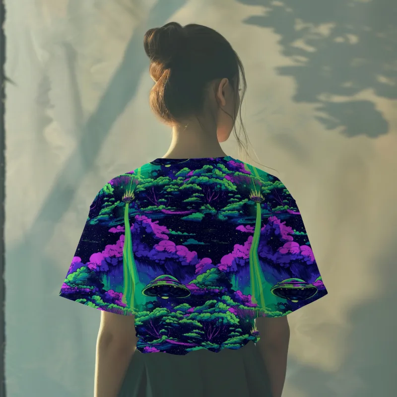 Purple Alien Spaceship French Terry Fabric £18pm 6 Purple Alien Spaceship French Terry Fabric £18pm - Image 3