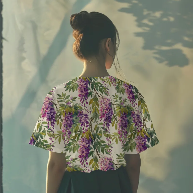 Wisteria Flower Jersey Fabric £16.50pm - Image 3