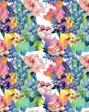 PREORDER Due August 2025 Watercolour Floral Blooms Jersey Fabric £16.50pm