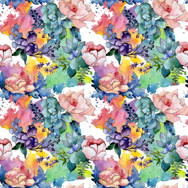 PREORDER Due August 2025 Watercolour Floral Blooms Jersey Fabric £16.50pm