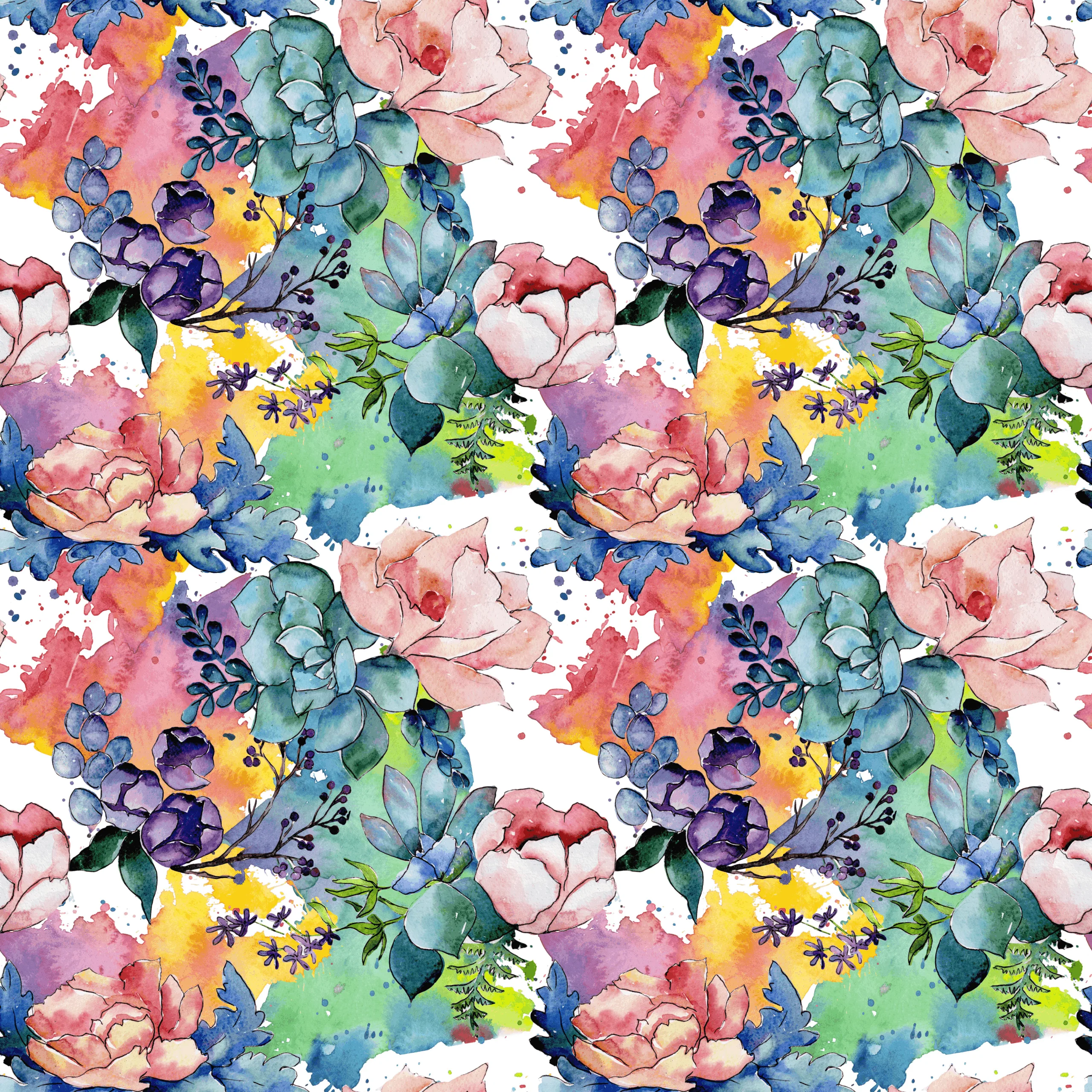 Watercolour Floral Blooms Jersey Fabric £16.50pm - Image 10