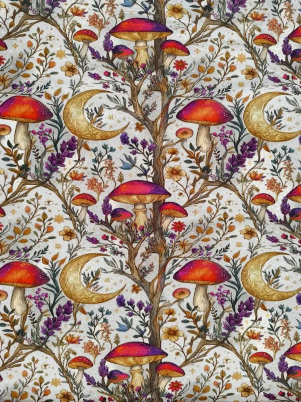 Witchy Mushroom Forest Jersey Fabric £16.50pm - Image 8