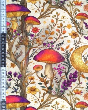 Witchy Mushroom Forest Jersey Fabric £16.50pm