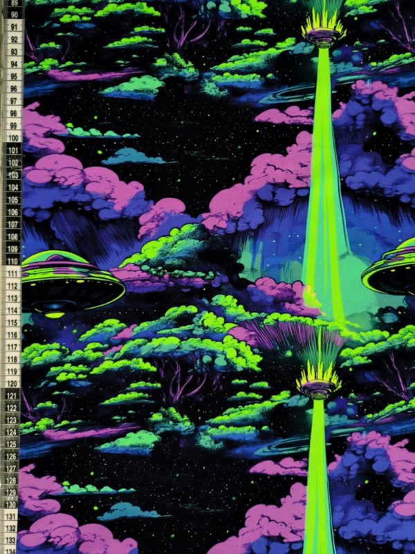 Purple Alien Spaceship French Terry Fabric £18pm - Image 2