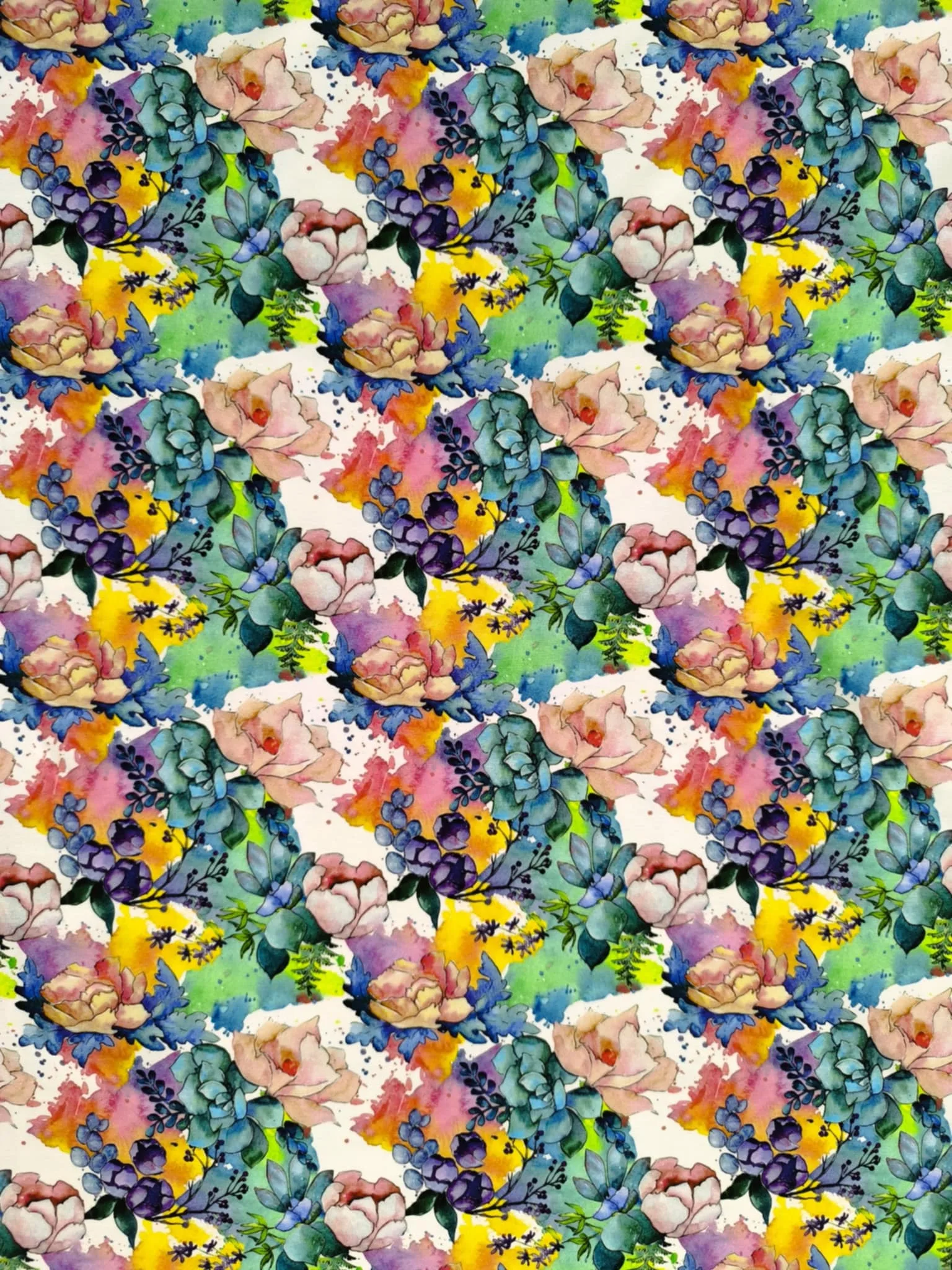 Watercolour Floral Blooms Jersey Fabric £16.50pm 8 Watercolour Floral Blooms Jersey Fabric £16.50pm - Image 5