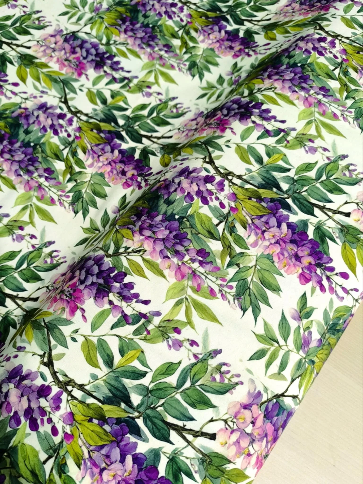 Wisteria Flower Jersey Fabric £16.50pm - Image 8