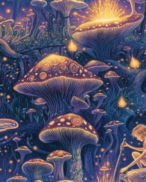 PREORDER Due August 2025 Magic Mushroom Fairy French Terry Fabric £18pm