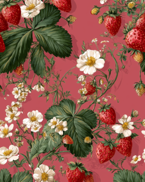PREORDER Due August 2025 Pink Strawberry Jersey Fabric £16.50pm