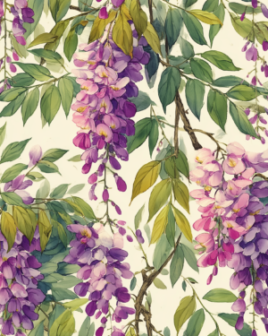 PREORDER Due August 2025 Wisteria Flower Jersey Fabric £16.50pm