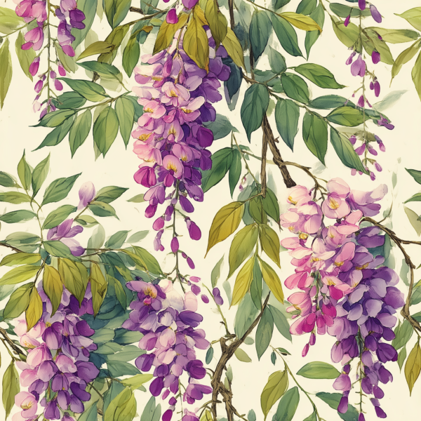 PREORDER Due August 2025 Wisteria Flower Jersey Fabric £16.50pm
