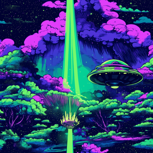 PREORDER Due August 2025 Purple Alien Spaceship French Terry Fabric £18pm