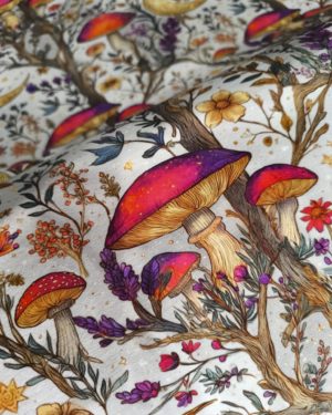 Witchy Mushroom Forest Jersey Fabric £16.50pm