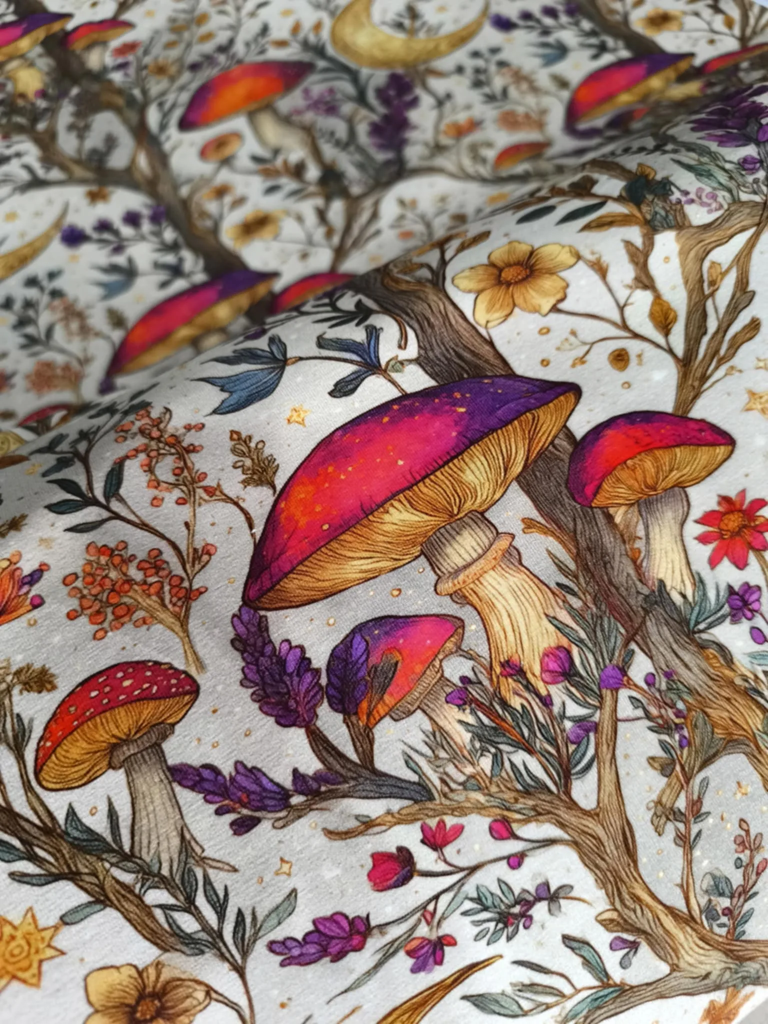 Fairy Mushroom French Terry Fabric £18pm 3