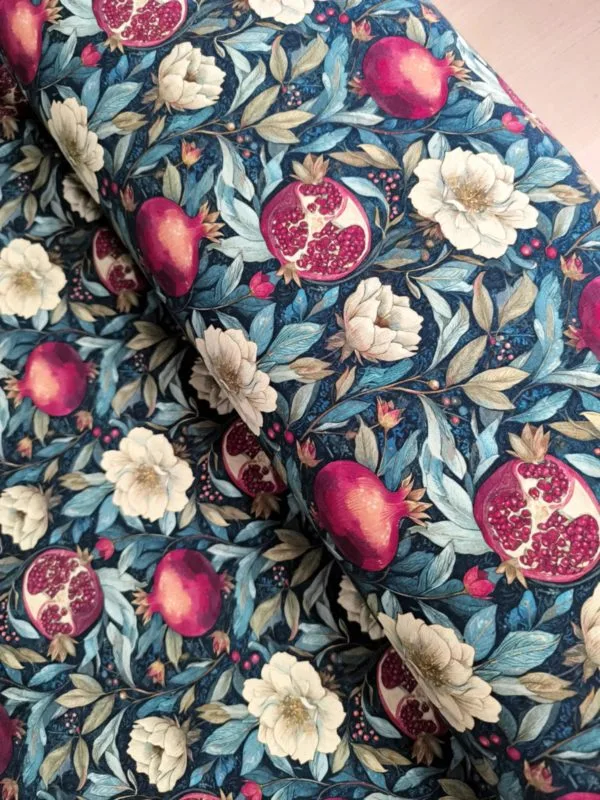 Pomegranate Flowers Jersey Fabric £16.50pm - Image 7