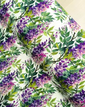 Wisteria Flower Jersey Fabric £16.50pm