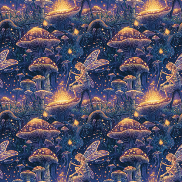 PREORDER Due August 2025 Magic Mushroom Fairy French Terry Fabric £18pm - Image 5