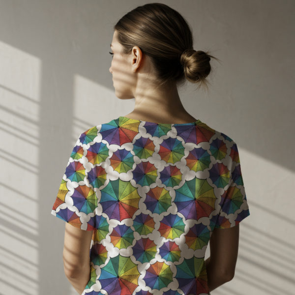 PREORDER Due September 2025 Rainbow Umbrella Jersey Fabric £16.50pm - Image 2