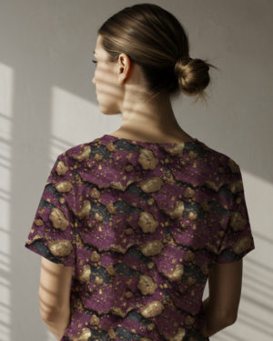 PREORDER Due September 2025 Purple Gold Music Jersey Fabric £16.50pm