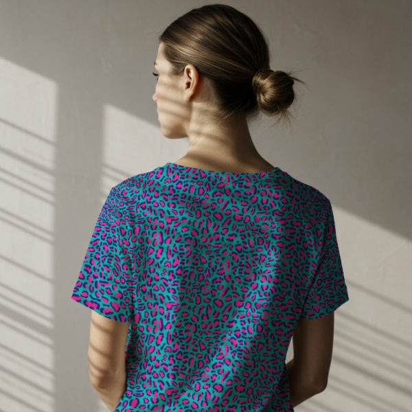 PREORDER Due September 2025 Blue Pink Leopard Jersey Fabric £16.50pm - Image 2