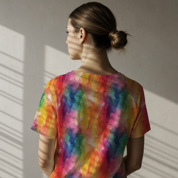 PREORDER Due September 2025 Rainbow Ink Jersey Fabric £16.50pm - Image 2
