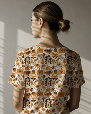 PREORDER Due September 2025 Autumn Forest Animals French Terry Fabric £18pm