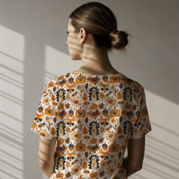 PREORDER Due September 2025 Autumn Forest Animals French Terry Fabric £18pm - Image 2