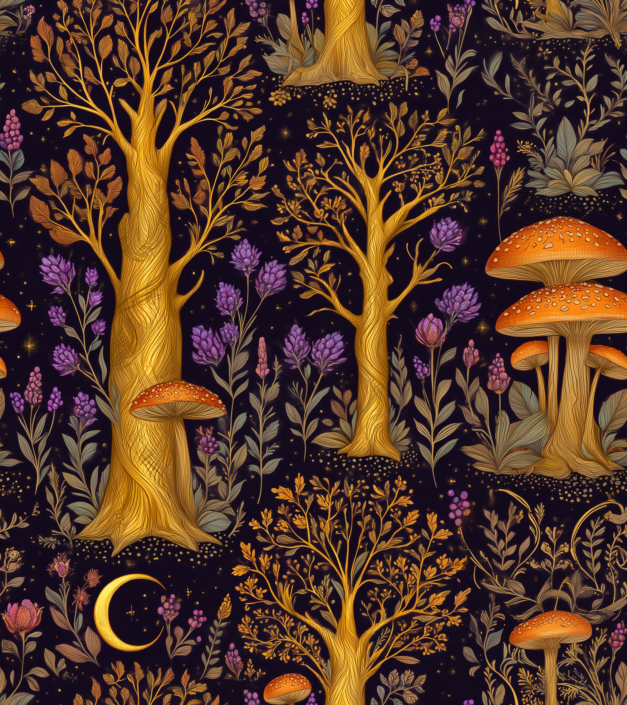 PREORDER Due September 2025 Blue Bunny Forest Jersey Fabric £16.50pm 3