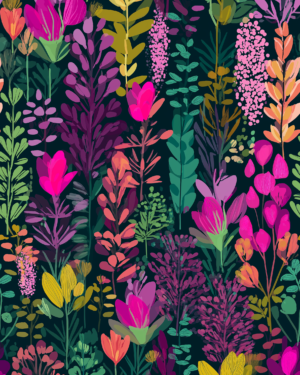 PREORDER Due September 2025 Dark Floral Jersey Fabric £16.50pm