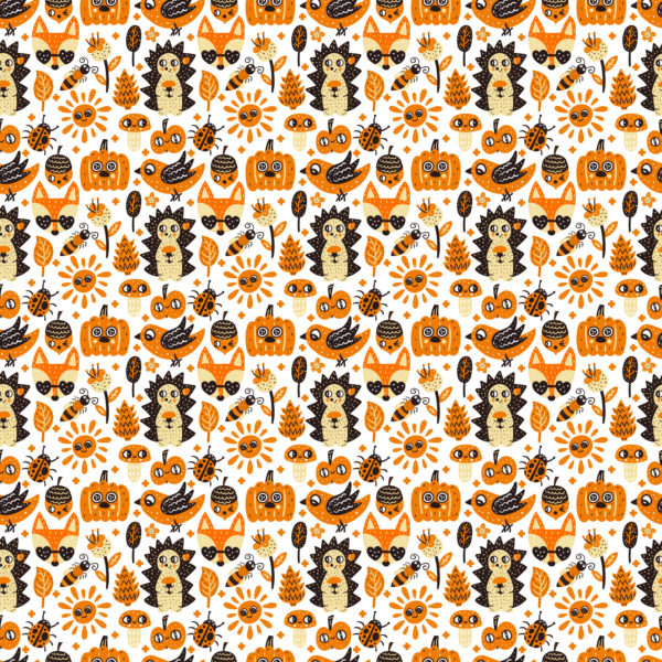 PREORDER Due September 2025 Autumn Forest Animals French Terry Fabric £18pm - Image 3