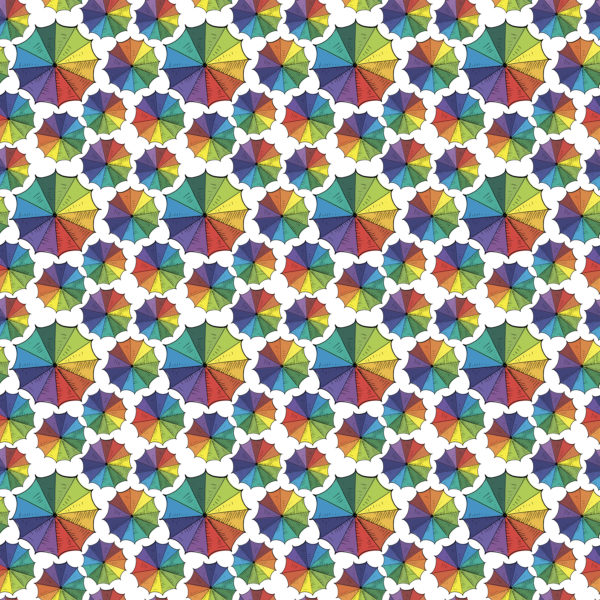 PREORDER Due September 2025 Rainbow Umbrella Jersey Fabric £16.50pm - Image 3