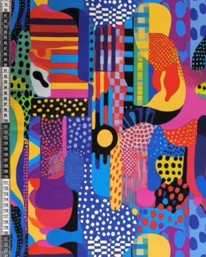 1.25m Piece Funky Retro French Terry Fabric £18pm