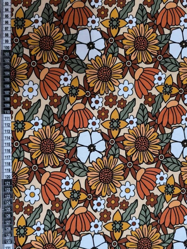 Retro Flowers Jersey Fabric £16.50pm - Image 4