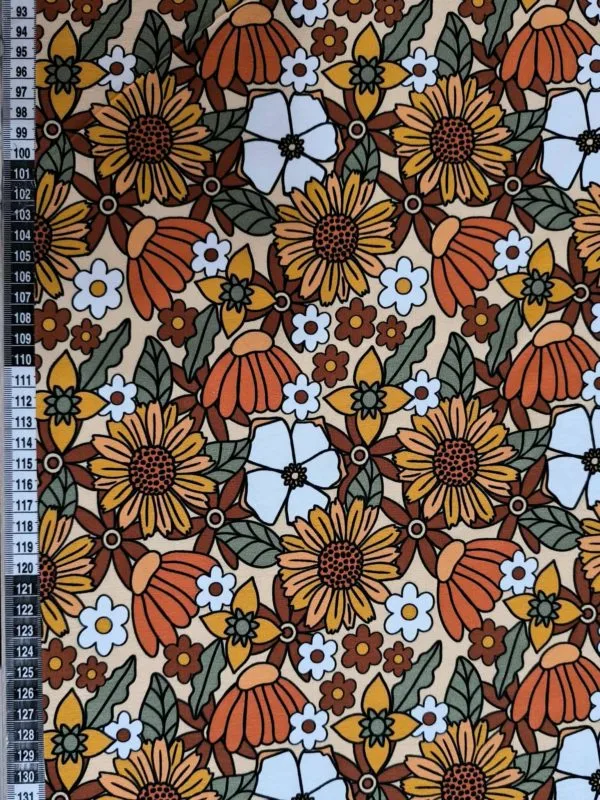 Retro Flowers Jersey Fabric £16.50pm - Image 4